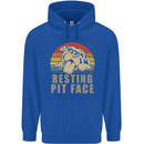Resting Pit Bull Face Funny Dog Puppy Mens 80% Cotton Hoodie Royal Blue