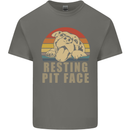 Resting Pit Bull Face Funny Dog Puppy Mens Cotton T-Shirt Tee Top Charcoal