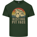 Resting Pit Bull Face Funny Dog Puppy Mens Cotton T-Shirt Tee Top Forest Green