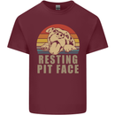 Resting Pit Bull Face Funny Dog Puppy Mens Cotton T-Shirt Tee Top Maroon