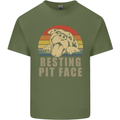Resting Pit Bull Face Funny Dog Puppy Mens Cotton T-Shirt Tee Top Military Green
