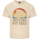 Resting Pit Bull Face Funny Dog Puppy Mens Cotton T-Shirt Tee Top Natural