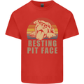 Resting Pit Bull Face Funny Dog Puppy Mens Cotton T-Shirt Tee Top Red