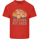 Resting Pit Bull Face Funny Dog Puppy Mens Cotton T-Shirt Tee Top Red