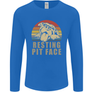 Resting Pit Bull Face Funny Dog Puppy Mens Long Sleeve T-Shirt Royal Blue
