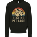 Resting Pit Bull Face Funny Dog Puppy Mens Sweatshirt Jumper Black