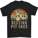 Resting Pit Bull Face Funny Dog Puppy Mens T-Shirt Cotton Gildan Black