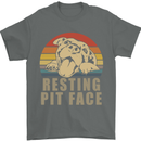 Resting Pit Bull Face Funny Dog Puppy Mens T-Shirt Cotton Gildan Charcoal