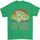 Resting Pit Bull Face Funny Dog Puppy Mens T-Shirt Cotton Gildan Irish Green