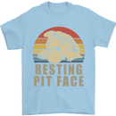 Resting Pit Bull Face Funny Dog Puppy Mens T-Shirt Cotton Gildan Light Blue