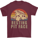 Resting Pit Bull Face Funny Dog Puppy Mens T-Shirt Cotton Gildan Maroon