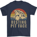 Resting Pit Bull Face Funny Dog Puppy Mens T-Shirt Cotton Gildan Navy Blue