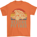 Resting Pit Bull Face Funny Dog Puppy Mens T-Shirt Cotton Gildan Orange
