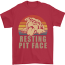 Resting Pit Bull Face Funny Dog Puppy Mens T-Shirt Cotton Gildan Red