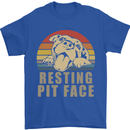 Resting Pit Bull Face Funny Dog Puppy Mens T-Shirt Cotton Gildan Royal Blue
