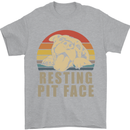 Resting Pit Bull Face Funny Dog Puppy Mens T-Shirt Cotton Gildan Sports Grey
