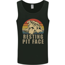 Resting Pit Bull Face Funny Dog Puppy Mens Vest Tank Top Black