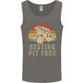Resting Pit Bull Face Funny Dog Puppy Mens Vest Tank Top Charcoal