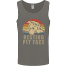 Resting Pit Bull Face Funny Dog Puppy Mens Vest Tank Top Charcoal