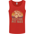 Resting Pit Bull Face Funny Dog Puppy Mens Vest Tank Top Red