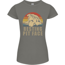 Resting Pit Bull Face Funny Dog Puppy Womens Petite Cut T-Shirt Charcoal