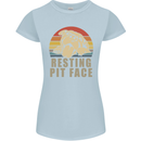 Resting Pit Bull Face Funny Dog Puppy Womens Petite Cut T-Shirt Light Blue