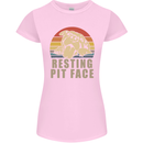 Resting Pit Bull Face Funny Dog Puppy Womens Petite Cut T-Shirt Light Pink
