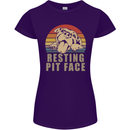 Resting Pit Bull Face Funny Dog Puppy Womens Petite Cut T-Shirt Purple