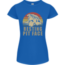 Resting Pit Bull Face Funny Dog Puppy Womens Petite Cut T-Shirt Royal Blue