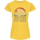 Resting Pit Bull Face Funny Dog Puppy Womens Petite Cut T-Shirt Yellow