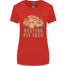 Resting Pit Bull Face Funny Dog Puppy Womens Wider Cut T-Shirt Red