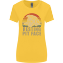 Resting Pit Bull Face Funny Dog Puppy Womens Wider Cut T-Shirt Yellow