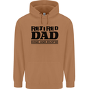 Retired Dad Done and Dusted Retirement Mens 80% Cotton Hoodie Caramel Latte