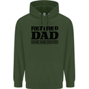 Retired Dad Done and Dusted Retirement Mens 80% Cotton Hoodie Forest Green