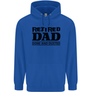 Retired Dad Done and Dusted Retirement Mens 80% Cotton Hoodie Royal Blue