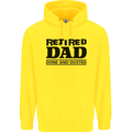 Retired Dad Done and Dusted Retirement Mens 80% Cotton Hoodie Yellow