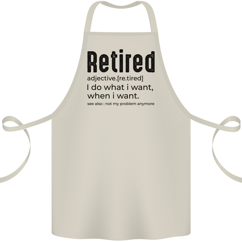 Retired Definition Funny Retirement Cotton Apron 100% Organic Natural