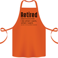 Retired Definition Funny Retirement Cotton Apron 100% Organic Orange