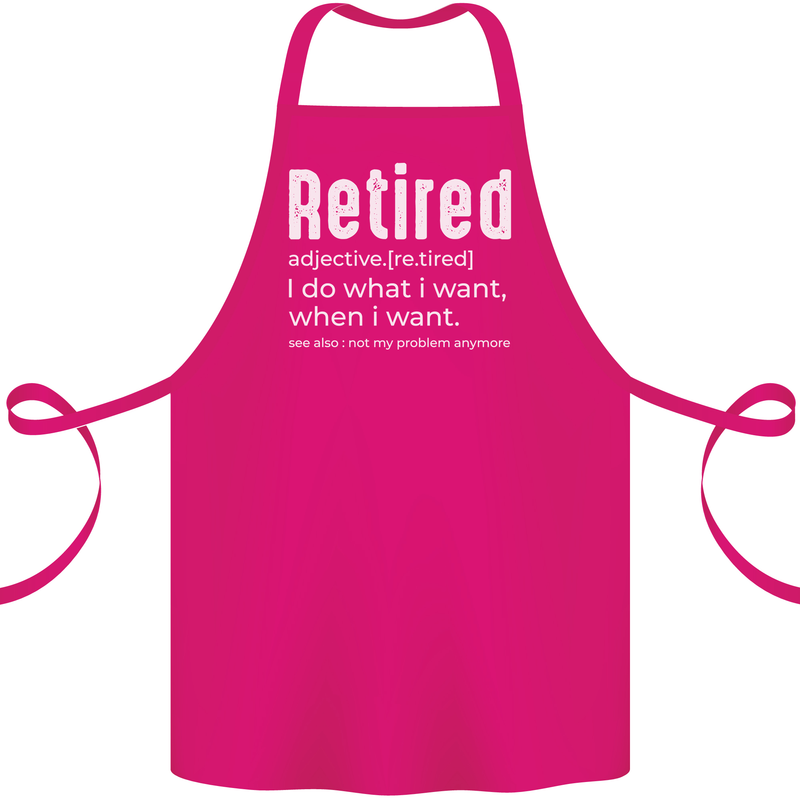 Retired Definition Funny Retirement Cotton Apron 100% Organic Pink