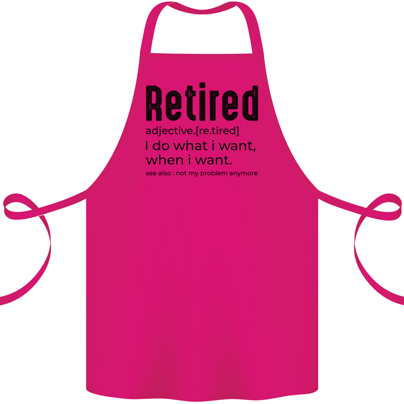 Retired Definition Funny Retirement Cotton Apron 100% Organic Pink
