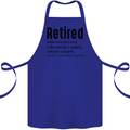 Retired Definition Funny Retirement Cotton Apron 100% Organic Royal Blue
