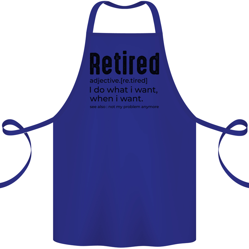 Retired Definition Funny Retirement Cotton Apron 100% Organic Royal Blue