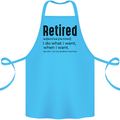 Retired Definition Funny Retirement Cotton Apron 100% Organic Turquoise