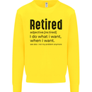 Retired Definition Funny Retirement Kids Sweatshirt Jumper Yellow