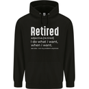 Retired Definition Funny Retirement Mens 80% Cotton Hoodie Black