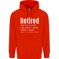 Retired Definition Funny Retirement Mens 80% Cotton Hoodie Bright Red