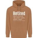 Retired Definition Funny Retirement Mens 80% Cotton Hoodie Caramel Latte