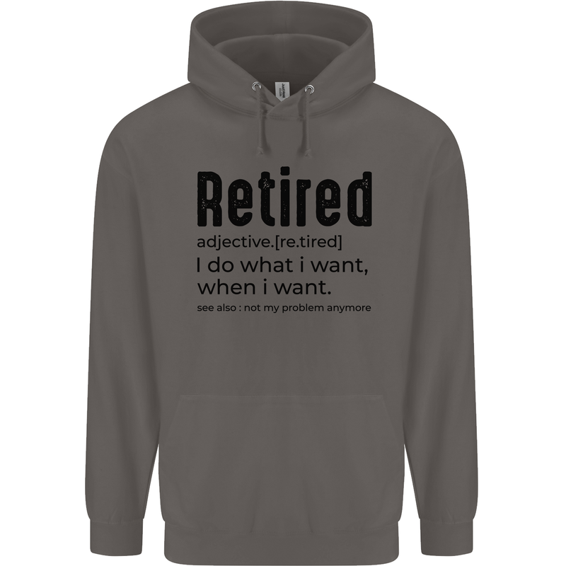 Retired Definition Funny Retirement Mens 80% Cotton Hoodie Charcoal