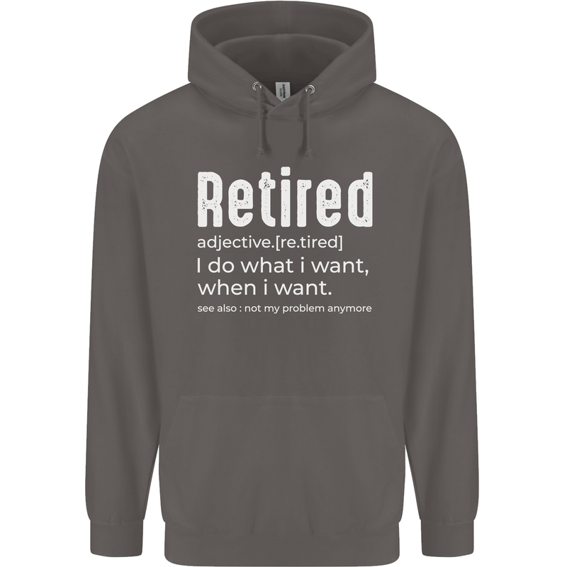 Retired Definition Funny Retirement Mens 80% Cotton Hoodie Charcoal