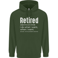 Retired Definition Funny Retirement Mens 80% Cotton Hoodie Forest Green